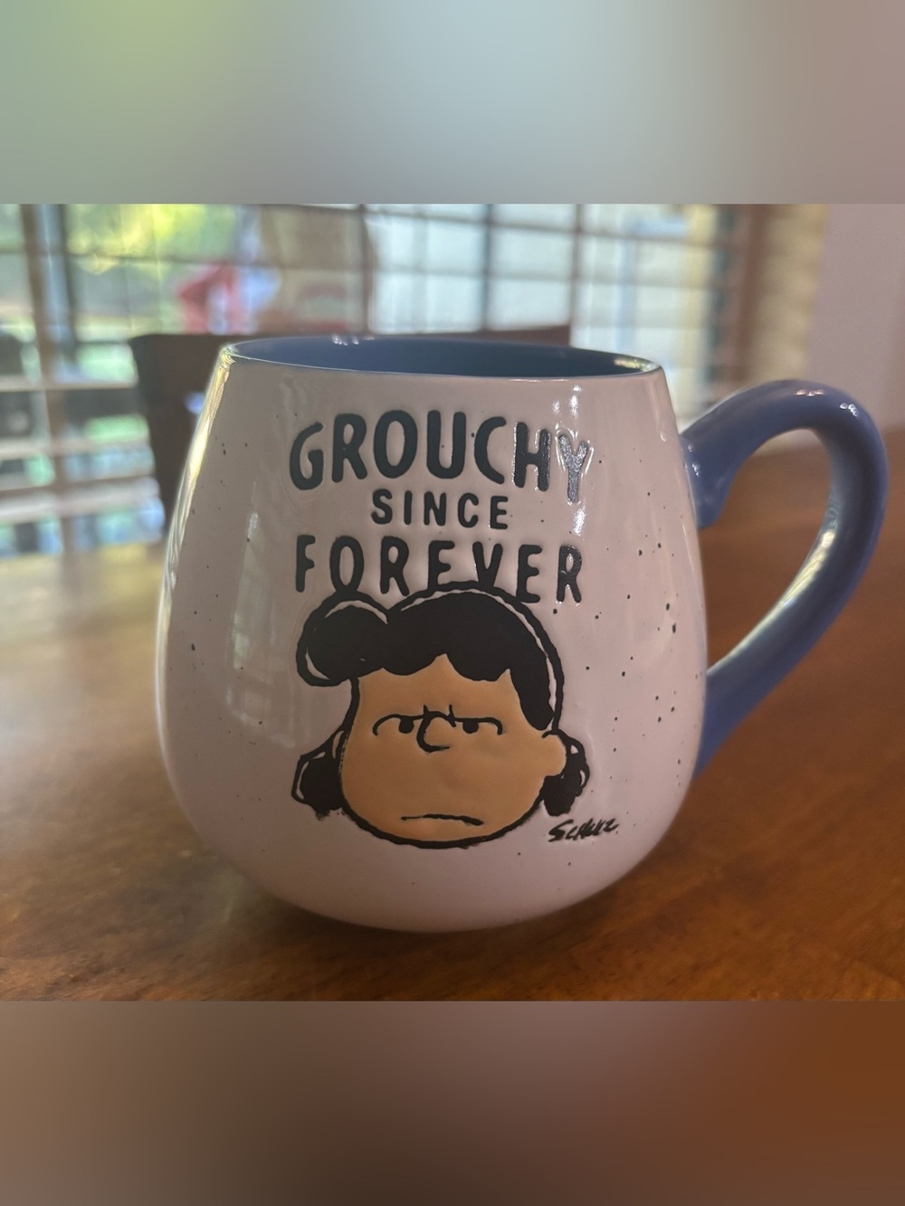 Peanuts Lucy 'Grouchy Since Forever' Large Ceramic Mug • Charlie Brown Cup NWOT